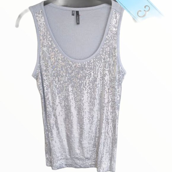 silver sequin tank top